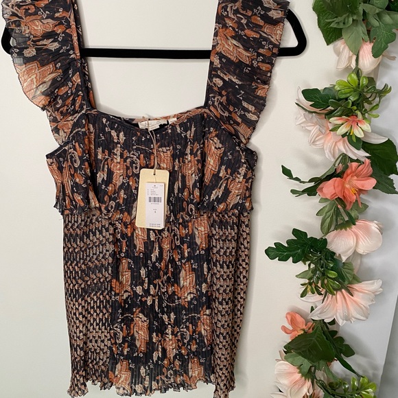 NWT Anthropologie LetMeBe Olympia Pintucked Blouse - Picture 4 of 8